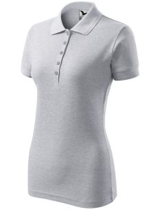Polokošeľa dámska Pique Polo 210 svetlosivý melír