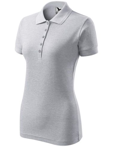 Polokošeľa dámska Pique Polo 210 svetlosivý melír