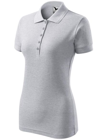 Polokošeľa dámska Pique Polo 210 svetlosivý melír