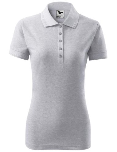 Polokošeľa dámska Pique Polo 210 svetlosivý melír