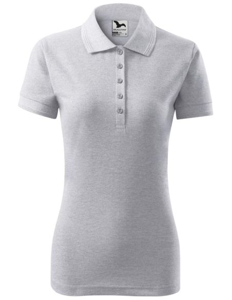 Polokošeľa dámska Pique Polo 210 svetlosivý melír