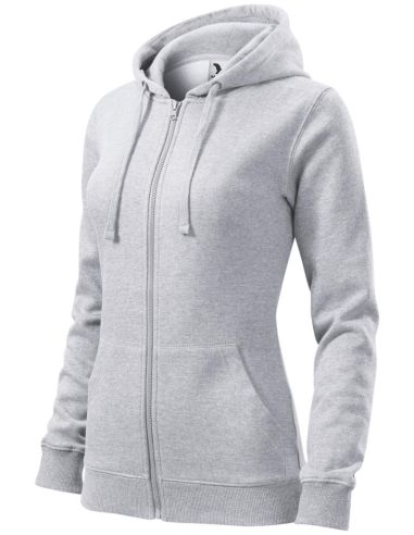 Mikina dámska Trendy Zipper 411 svetlosivý melír