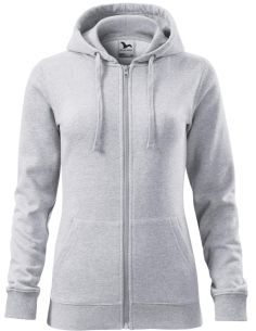 Mikina dámska Trendy Zipper 411 svetlosivý melír 2