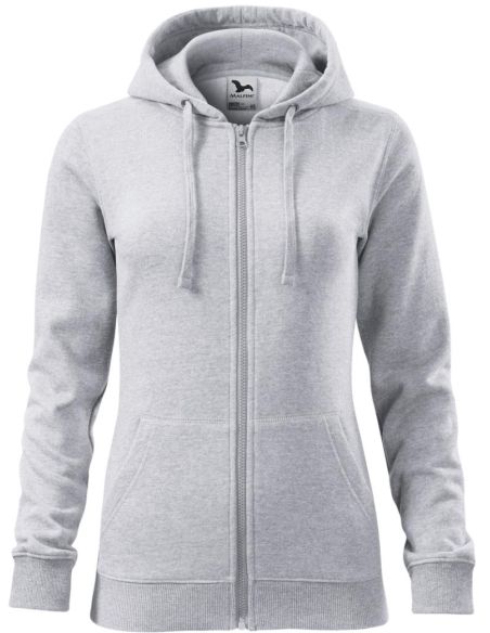 Mikina dámska Trendy Zipper 411 svetlosivý melír