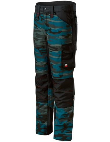 Pracovné nohavice pánske Vertex Camo W09 camouflage petrol