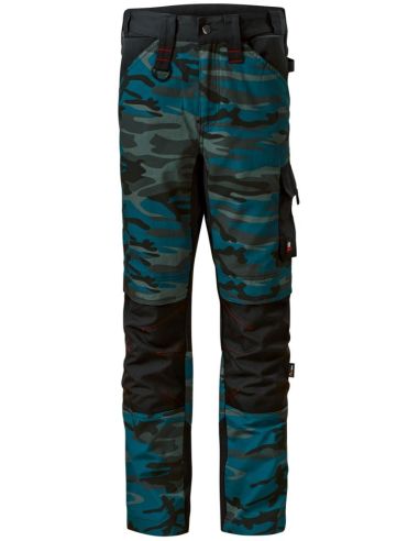 Pracovné nohavice pánske Vertex Camo W09 camouflage petrol