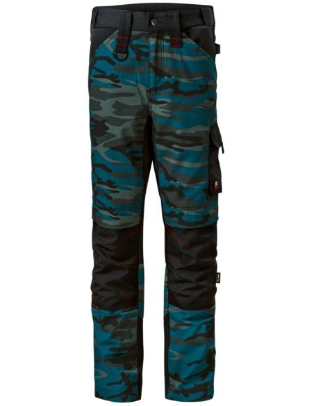 Pracovné nohavice pánske Vertex Camo W09 camouflage petrol