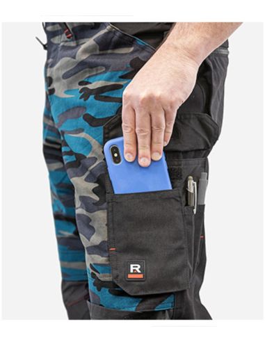 Pracovné nohavice pánske Vertex Camo W09 camouflage petrol