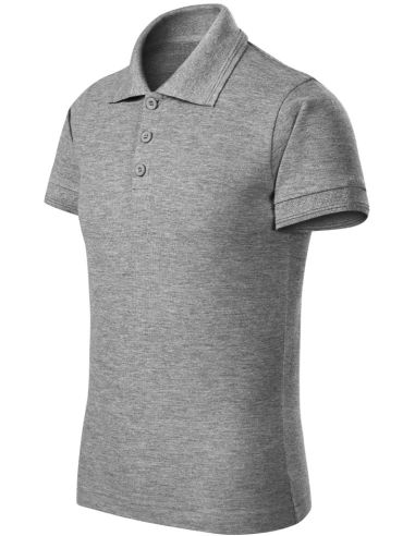 Polokošeľa detská Pique Polo Free F22 tmavosivý melír
