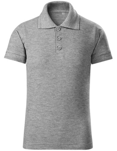 Polokošeľa detská Pique Polo Free F22 tmavosivý melír