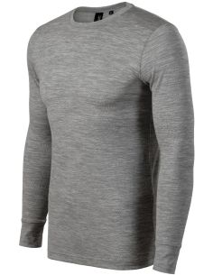 Tričko pánske Merino Rise LS 159 tmavosivý melír