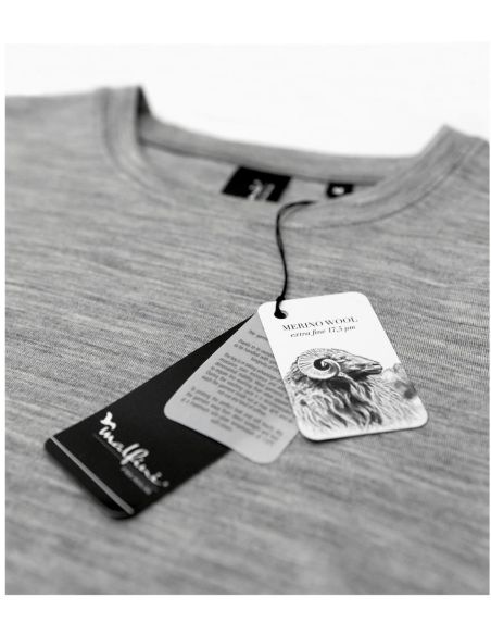 Tričko pánske Merino Rise LS 159 tmavosivý melír