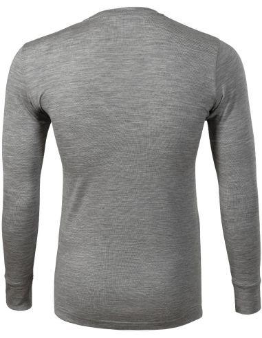 Tričko pánske Merino Rise LS 159 tmavosivý melír