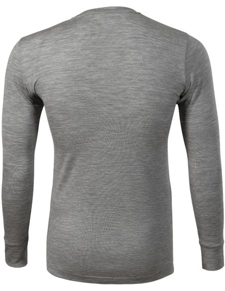 Tričko pánske Merino Rise LS 159 tmavosivý melír