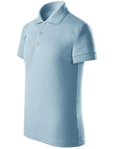 Polokošeľa detská Pique Polo Free F22 nebeská modrá
