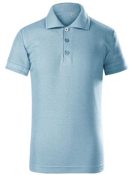 Polokošeľa detská Pique Polo Free F22 nebeská modrá