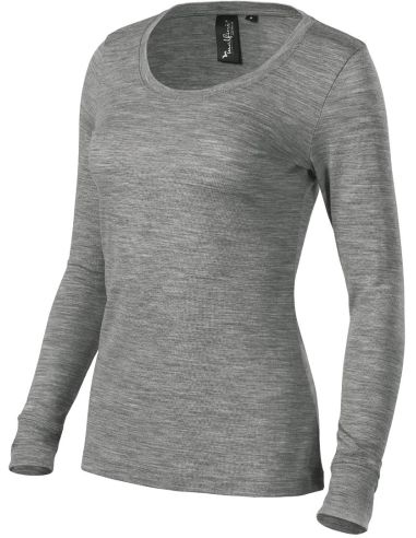 Tričko dámske Merino Rise LS 160 tmavosivý melír