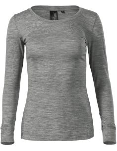 Tričko dámske Merino Rise LS 160 tmavosivý melír 2