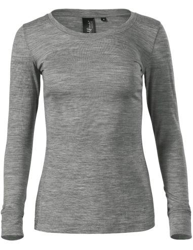 Tričko dámske Merino Rise LS 160 tmavosivý melír