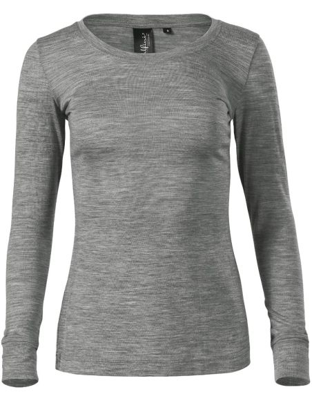 Tričko dámske Merino Rise LS 160 tmavosivý melír