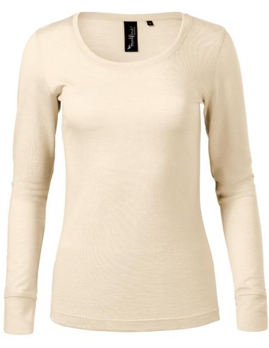 Tričko dámske Merino Rise LS 160 mandľová