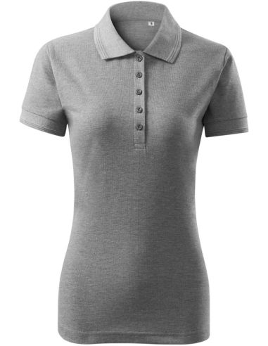 Polokošeľa dámska Pique Polo Free F10 tmavosivý melír