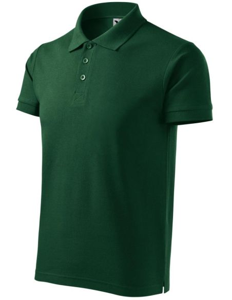 Polokošeľa pánska Cotton Heavy 215 dark green