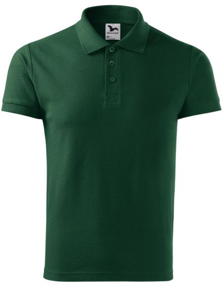 Polokošeľa pánska Cotton Heavy 215 dark green