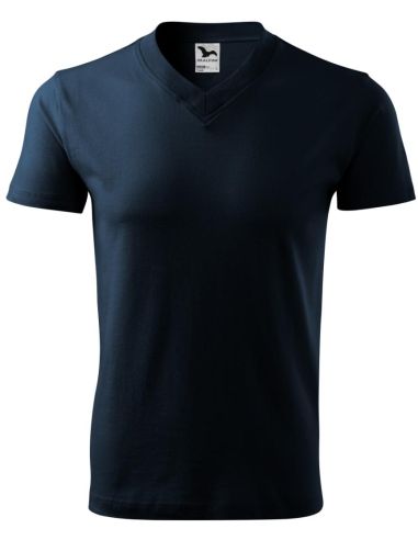 Tričko unisex V-neck 102 tmavomodrá