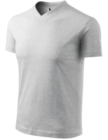 Tričko unisex V-neck 102 svetlosivý melír