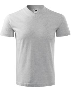 Tričko unisex V-neck 102 svetlosivý melír 2