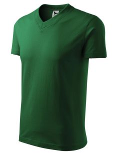 Tričko unisex V-neck 102 fľaškovozelená