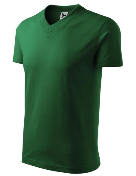 Tričko unisex V-neck 102 fľaškovozelená