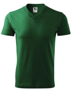 Tričko unisex V-neck 102 fľaškovozelená 2