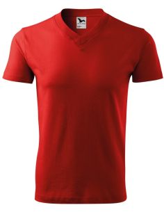 Tričko unisex V-neck 102 červená 2