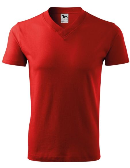 Tričko unisex V-neck 102 červená