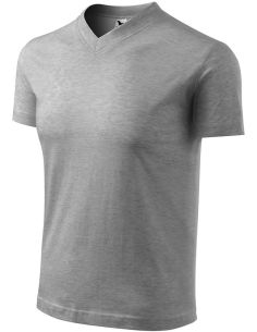 Tričko unisex V-neck 102 tmavosivý melír
