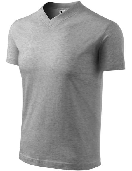 Tričko unisex V-neck 102 tmavosivý melír