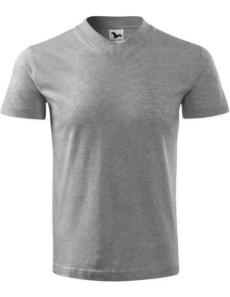 Tričko unisex V-neck 102 tmavosivý melír