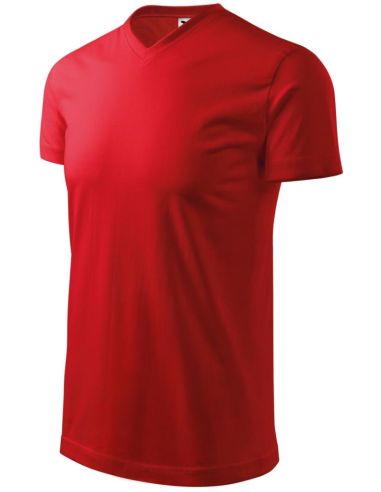 Tričko unisex Heavy V-neck 111 červená