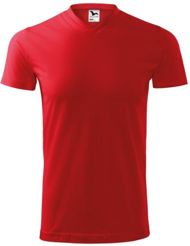 Tričko unisex Heavy V-neck 111 červená