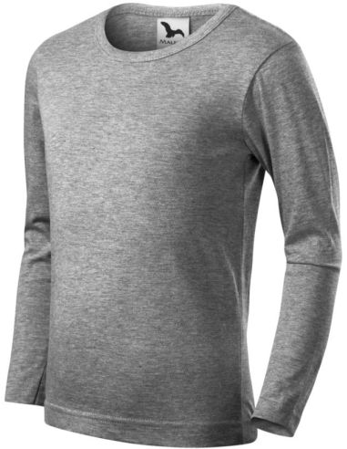 Tričko detské Fit-T LS 121 tmavosivý melír