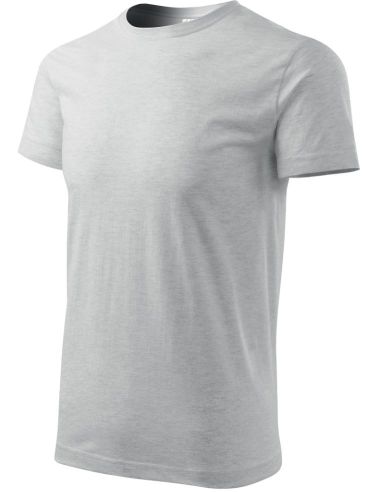 Tričko pánske Basic 129 svetlosivý melír