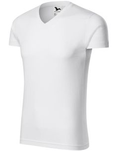 Tričko pánske Slim Fit V-neck 146 biela