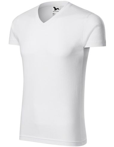 Tričko pánske Slim Fit V-neck 146 biela