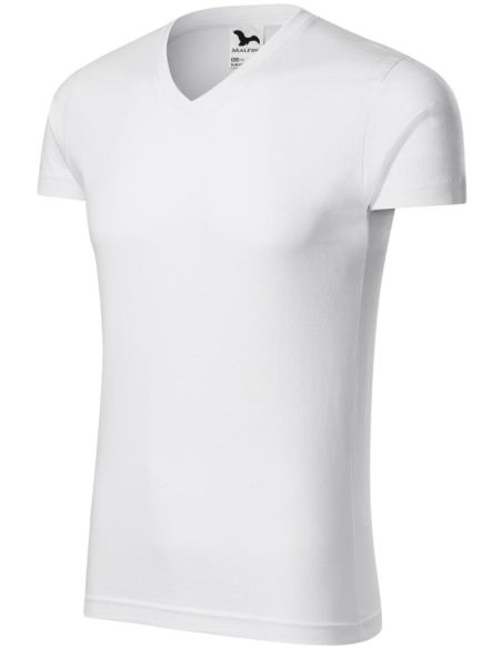 Tričko pánske Slim Fit V-neck 146 biela