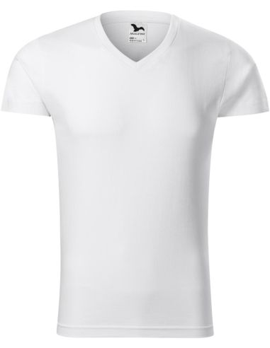 Tričko pánske Slim Fit V-neck 146 biela