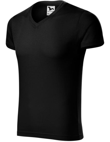 Tričko pánske Slim Fit V-neck 146 čierna