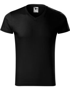 Tričko pánske Slim Fit V-neck 146 čierna 2