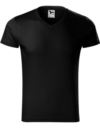 Tričko pánske Slim Fit V-neck 146 čierna